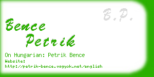 bence petrik business card